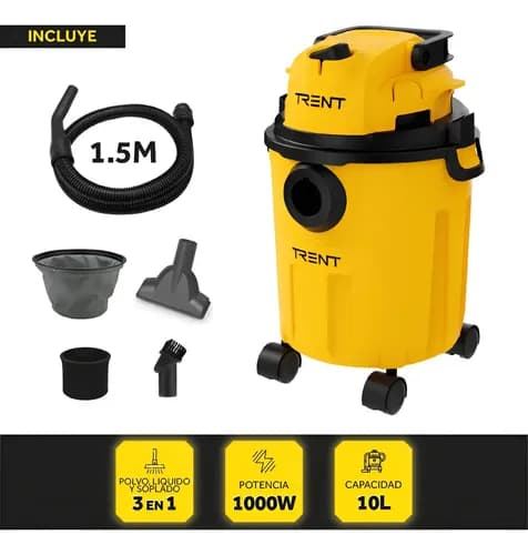 Aspiradora Trent VC19K 10L 1000W: Compacta para Auto y Hogar - $873