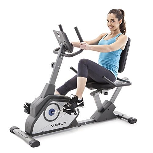 Marcy NS-40502R Bicicleta estática reclinable magnética con 8 niveles de resistencia, Una talla, Gris